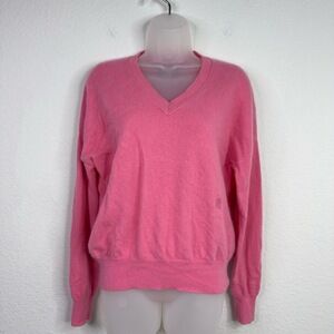 Maje Sweater Womens Size 1/S Pink Cashmere Long Sleeve Ribbed Preppy Academia